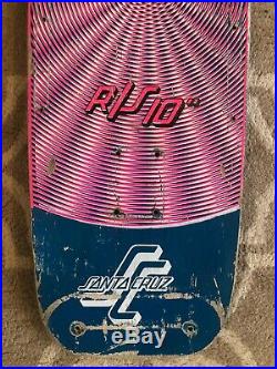 1984 Original Santa Cruz RS10 Optical Illusion Vintage Skateboard Deck Phillips
