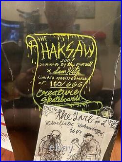 2007 Sam Hitz Haksaw Shaped Creature Skateboard Deck Hacksaw 666 Made Santa Cruz