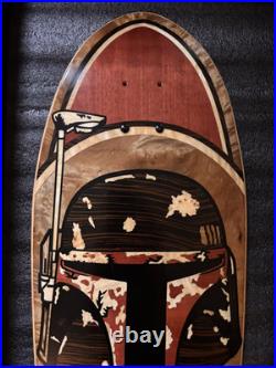 2014 Santa Cruz X Star Wars Boba Fett Wood Inlay Skateboard Deck Limited Ed
