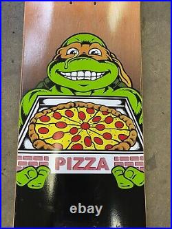 2018 Santa Cruz x TMNT Michelangelo PIZZA Skateboard Deck Rare Ninja Turtles