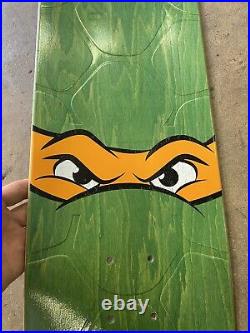 2018 Santa Cruz x TMNT Michelangelo PIZZA Skateboard Deck Rare Ninja Turtles