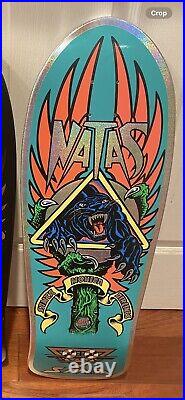 2021 Teal/Orange Natas Kaupas Panther SMA Santa Cruz Skateboard Deck Reissue