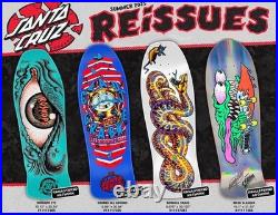 2025 Santa Cruz Rob Roskopp Eye Skateboard Deck Teal Old School Reissue 10x30