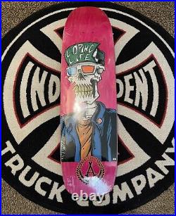 Assault Coping Life Pink Stain Skull Skateboard Deck Santa Cruz Powell