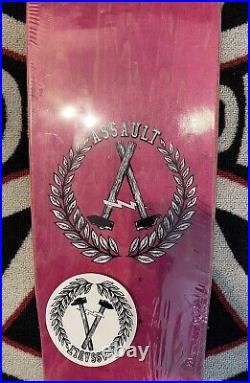 Assault Coping Life Pink Stain Skull Skateboard Deck Santa Cruz Powell