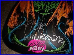 Autographed Santa Cruz Erick Winkowski Primeval Blacklight Skateboard Deck