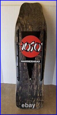 Christian Hosoi Hammerhead 9 inch with Santa Cruz Ralls. Woodgrain black color