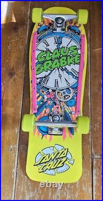Complete Skateboard Santa Cruz Claus Grabke Yellow Krux Trucks Slimeballs