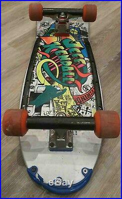 Extremely Rare Santa Cruz Jeff Kendall Graffiti Silver Skateboard Vintage 1986