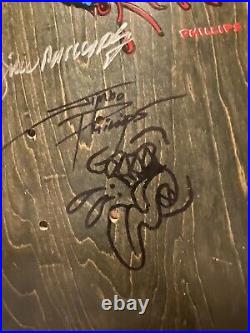 Jim + Jimbo Phillips Signed Santa Cruz Screaming Hand Autographed #'d Skate Deck