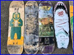 Lot of 7 Used Skateboard Decks For Art Project Habitat, Santa Cruz, Politic