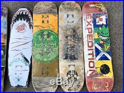 Lot of 7 Used Skateboard Decks For Art Project Habitat, Santa Cruz, Politic