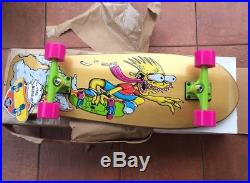 MINT Santa Cruz Bart Simpson Slasher Gold Skateboard Complete Cruiser Skate Deck