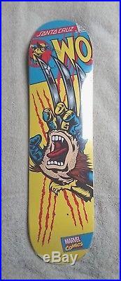 Marvel X Santa Cruz Wolverine Screaming Hand Ltd Skateboard Deck 8.26 Rare