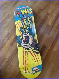Marvel x Santa Cruz Screaming Hand Wolverine Skateboard Deck 8.26 RARE Unused