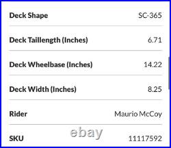 NEW 2025 MARIO MCCOY Signed Autographed SANTA CRUZ AVIATOR VX Skateboard Deck