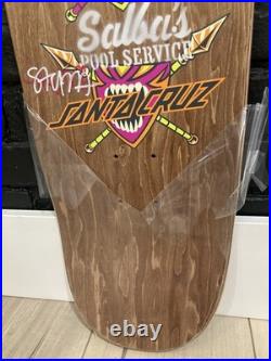 NEW 2025 STEVE ALBA SALBA POOL SERVICE STENCIL Signed SANTA CRUZ Skateboard Deck