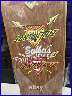 NEW 2025 STEVE ALBA SALBA POOL SERVICE STENCIL Signed SANTA CRUZ Skateboard Deck