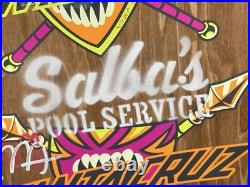 NEW 2025 STEVE ALBA SALBA POOL SERVICE STENCIL Signed SANTA CRUZ Skateboard Deck