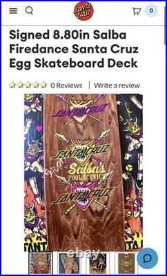 NEW 2025 STEVE ALBA SALBA POOL SERVICE STENCIL Signed SANTA CRUZ Skateboard Deck