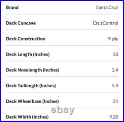 NEW COMPLETE Santa Cruz Skateboard RASTA Serape 9.20 x 33 Pintail Longboard