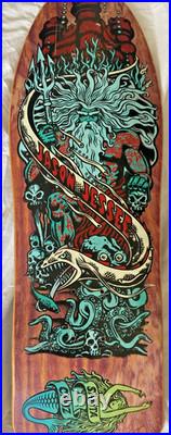 NEW santa cruz jason jesse skateboard deck NEPTUNE BROWN STAIN FISH TAIL RARE