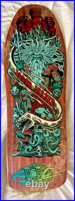 NEW santa cruz jason jesse skateboard deck NEPTUNE BROWN STAIN FISH TAIL RARE