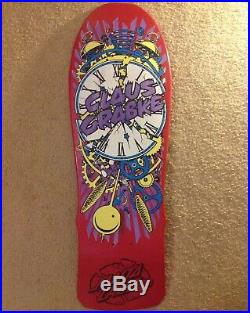 NOS / VTG Santa Cruz Claus Grabke Exploding Clock old school skateboard deck