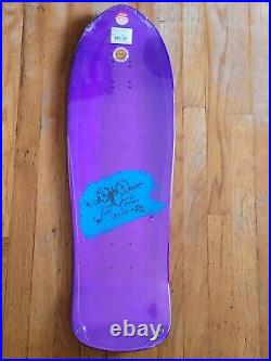 Natas Kaupus Evil Cat metallic purple SMA skateboard, Santa Cruz, Powell, Vision