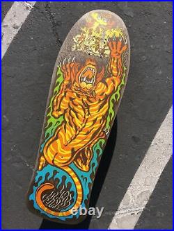 New Santa Cruz SALBA Tiger Skateboard Deck Reissue Steve Alba-Blue/Green Flame