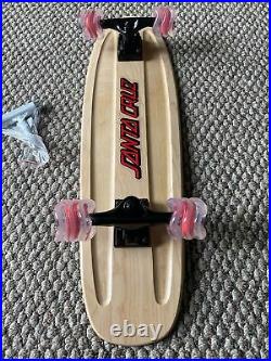 Old School 70s Skateboard 29X 8 NOS Deck & Santa Cruz Decal Shark Wheels