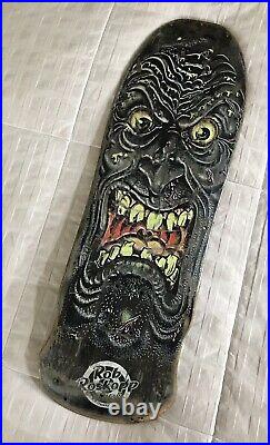 Old Vintage 1980s OG Santa Cruz Roskopp Monster Face Skateboard Deck Dark