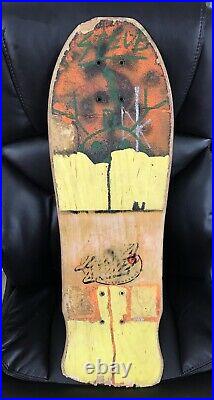 Old Vintage 1980s OG Santa Cruz Roskopp Monster Face Skateboard Deck Natural