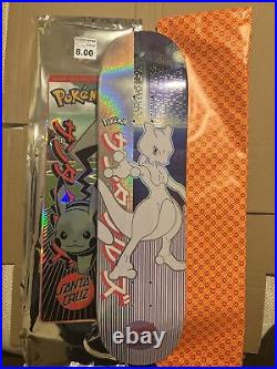 Pokemon Santa Cruz Blind Bag Skateboard Deck, Mewtwo. Open Box Sealed