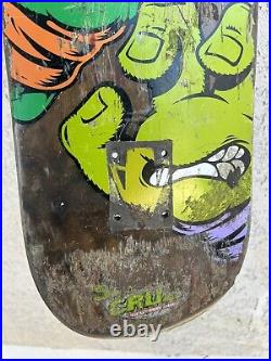 Pre-Owned SANTA CRUZ TMNT SCREAMING HANDS Skateboard Deck THRASHER Grip Tape