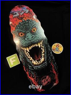 RARE Godzilla Destroyer Santa Cruz Shaped Cruiser Skateboard Deck 11 In Shrink