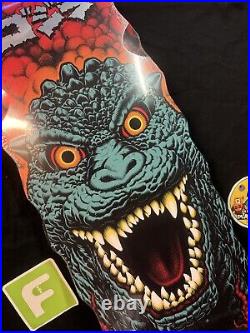 RARE Godzilla Destroyer Santa Cruz Shaped Cruiser Skateboard Deck 11 In Shrink