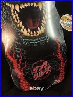 RARE Godzilla Destroyer Santa Cruz Shaped Cruiser Skateboard Deck 11 In Shrink