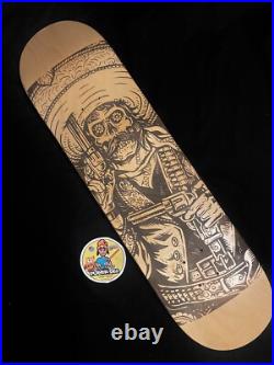 RARE Laser Wood Engraved Dia De Los Muertos Skateboard Deck Santa Cruz Caballero