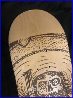 RARE Laser Wood Engraved Dia De Los Muertos Skateboard Deck Santa Cruz Caballero