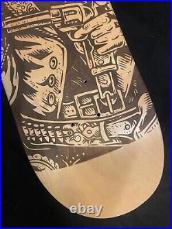 RARE Laser Wood Engraved Dia De Los Muertos Skateboard Deck Santa Cruz Caballero
