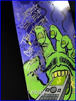RARE SIGNED Emmanuel Guzman Santa Cruz Creature Screaming Hand Skateboard Deck