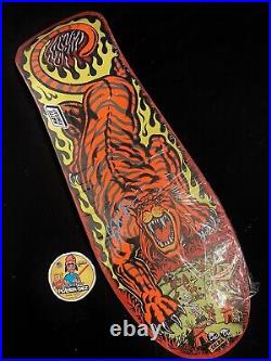 RARE SIGNED Santa Cruz Steve Alba SALBA TIGER Skateboard Deck AUTOGRAPHED Red