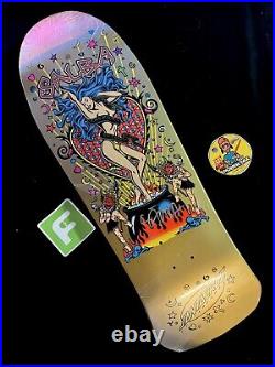 RARE SIGNED Steve Alba SALBA Santa Cruz Gold Witch Doctor Skateboard Deck AUTO