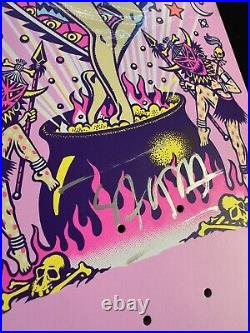 RARE SIGNED Steve Alba SALBA Santa Cruz Pink Witch Doctor Skateboard Deck AUTO