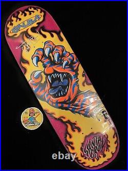 RARE SIGNED Steve Alba SALBA Santa Cruz Tiger Screaming Hand Skateboard Deck