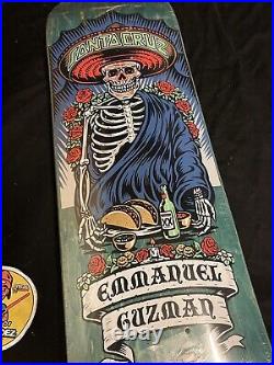 RARE Santa Cruz Emmanuel Guzman Dia De Los Muertos Skull Tacos Skateboard Deck
