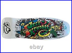RARE Santa Cruz Jeff Kendall WHITE Graffiti 80's 9.5 Skateboard Deck NEW
