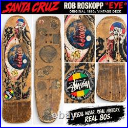 RARE Vintage 80s Santa Cruz Rob Roskopp Eye Skateboard Deck Jim Phillips OG