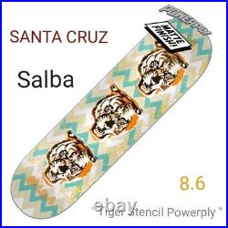 Rare SANTA CRUZ Skateboard Deck only Salba Tiger 8.6in Tiger Stencil Powerply